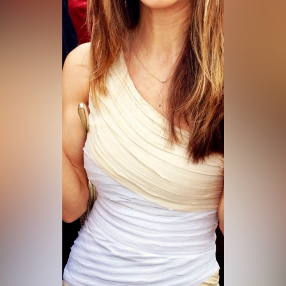 Bebe Strapless Cream Dress